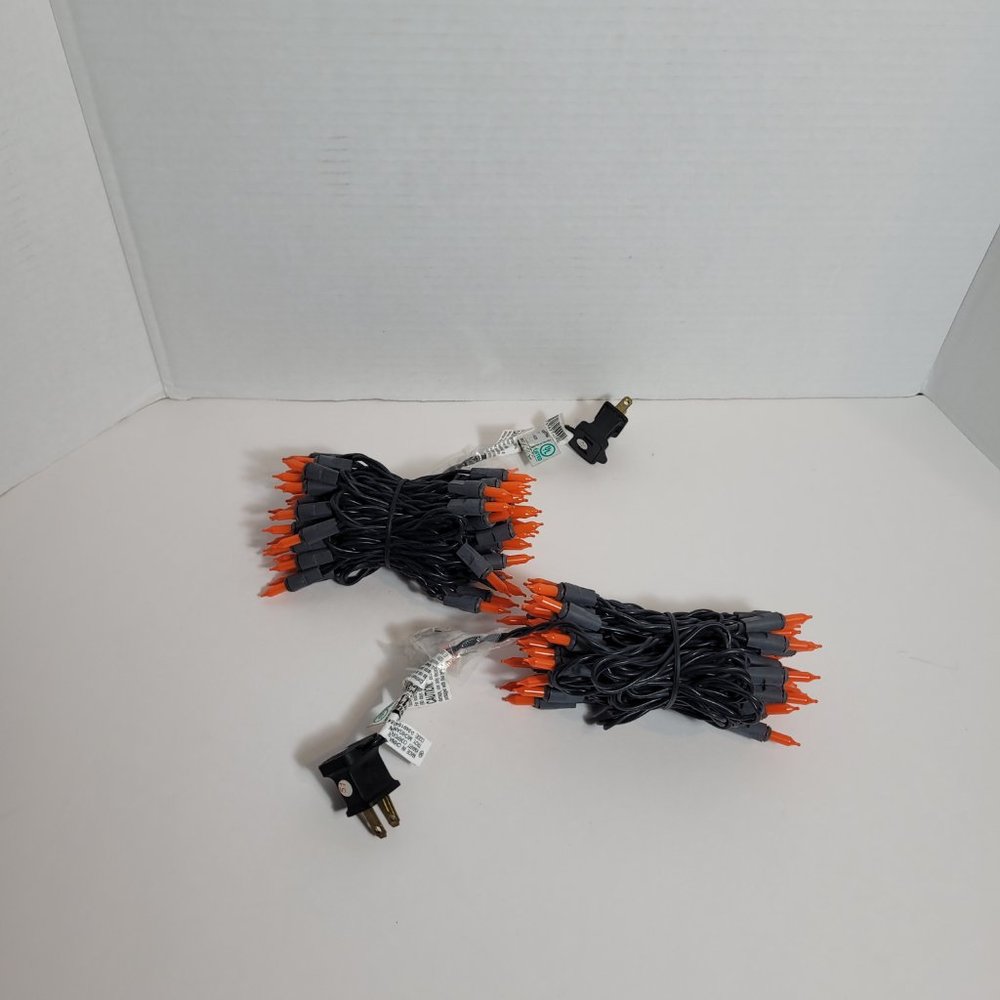 UL Lighted 100ct Orange Indoor/Outdoor Mini Icicle Lights Tested - Picture 4 of 5
